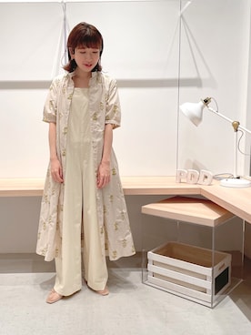 「POU DOU DOU（プードゥドゥ）のアイテム（サロペット/オーバーオール）」を使った、tsujiさん（レディース・153cm）の春コーディネート