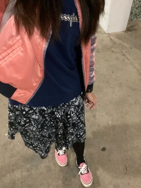 「国潮」｜「アイテム（ジャケット/アウター）」を使った、MadMag Yan🐽さん（レディース・157cm）の冬コーディネート