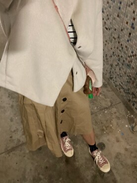 「国潮」｜「アイテム（ジャケット/アウター）」を使った、MadMag Yan🐽さん（レディース・157cm）の冬コーディネート