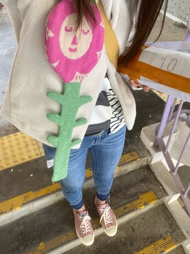「国潮」｜「アイテム（ジャケット/アウター）」を使った、MadMag Yan🐽さん（レディース・157cm）の冬コーディネート