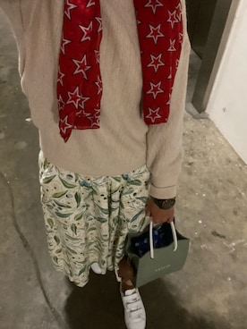 「TOMMY HILFIGER（トミーヒルフィガー）のアイテム（マフラー）」を使った、MadMag Yan🐽さん（レディース・157cm）の冬コーディネート