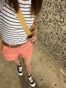「AIGLE（エーグル）のアイテム（パンツ）」を使った、MadMag Yan🐽さん（レディース・157cm）の夏コーディネート