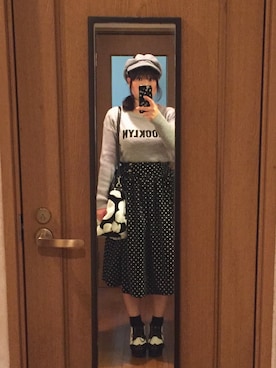 「ロゴニット」｜「アイテム（ブーティ）」を使った、greenさん（レディース・155cm）の秋コーディネート