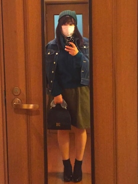 「Honeys（ハニーズ）のアイテム（デニムジャケット）」を使った、greenさん（レディース・155cm）の秋コーディネート