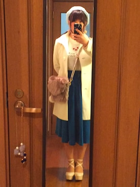 「Honeys（ハニーズ）のアイテム（クラッチバッグ）」を使った、greenさん（レディース・155cm）の冬コーディネート