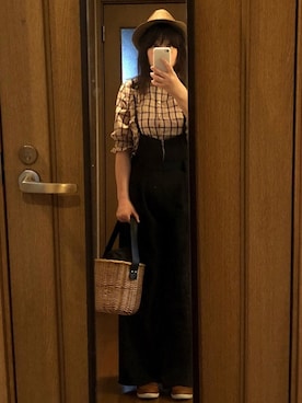 「GRL（グレイル）のバスケットカゴバッグ（かごバッグ）」を使った、greenさん（レディース・155cm）の夏コーディネート