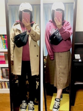 「RETRO GIRL（レトロガール）のアイテム（キャップ）」を使った、greenさん（レディース・155cm）の秋コーディネート