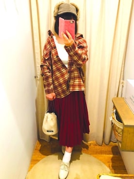 「アイテム（ドレスシューズ、ホワイト系）」を使った、greenさん（レディース・155cm）の冬コーディネート
