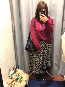 「レースアップパーカー」｜greenさん（レディース・155cm）の春コーディネート