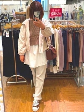 「FUN.TRINITY（ファン トリニティー）のアイテム」を使った、greenさん（レディース・155cm）の春コーディネート