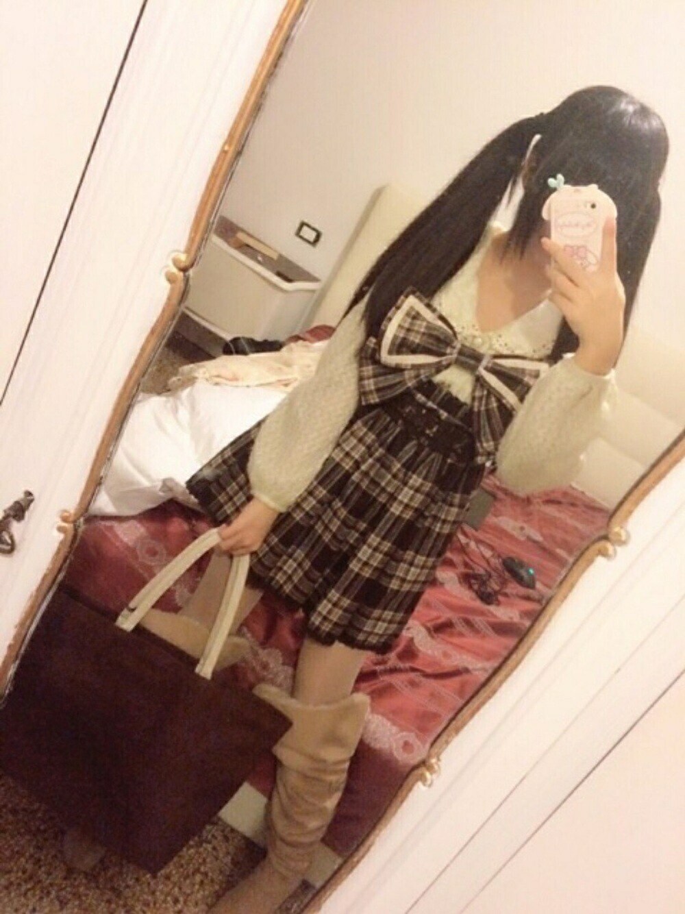 「LIZ LISAのアイテム（ブーツ、ベージュ系）」を使った、Yukoooooo:oさん（レディース・158cm）の春コーディネートの1枚目の写真