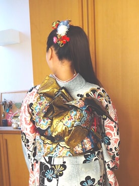 「成人式ヘア」｜cherryterryさん（レディース・145cm）の冬コーディネート