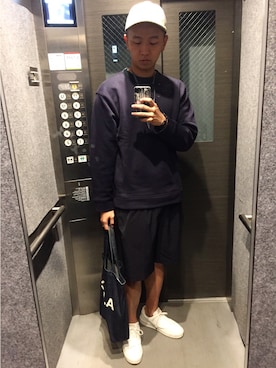 「EN ROUTE（アンルート）のアイテム（カーゴパンツ）」を使った、Harryさん（メンズ・178cm）の秋コーディネート