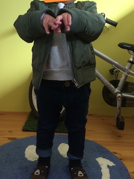 「MARKEY'S（マーキーズ）のアイテム（ブルゾン）」を使った、toi＊hiiさん（キッズ・90cm）の秋コーディネート