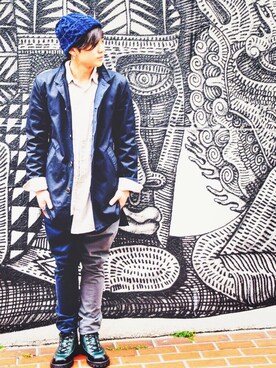 「VIRGOwearworks（ヴァルゴウェアワークス）のアイテム（ジャケット/アウター）」を使った、Ryanさん（メンズ・168cm）の春コーディネート