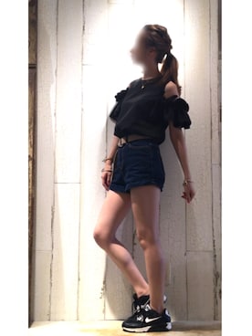 「DHOLIC（ディーホリック）のアイテム（ベルト）」を使った、moeÜさん（レディース・158cm）の夏コーディネート