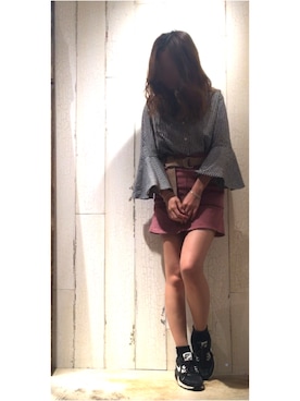 「DHOLIC（ディーホリック）のアイテム（ベルト）」を使った、moeÜさん（レディース・158cm）の夏コーディネート