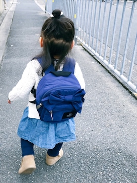 「BeBe（ベベ）のアイテム（バッグ）」を使った、ゆこさん（キッズ・80cm）の冬コーディネート