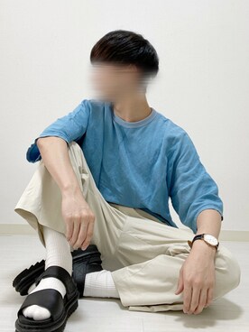 「UNIQLO（ユニクロ）の50色ソックス（消臭機能付き）（ソックス/靴下）」を使った、kasago/Instagramも見てねさん（メンズ・165cm）の夏コーディネート
