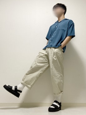 Dr Martens ドクターマーチン Voss 厚底レザーストラップスポーツサンダルを使ったメンズ人気ファッションコーディネート Wear