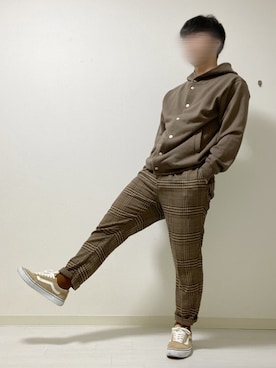 「improves（インプローブス）のアイテム（スラックス）」を使った、kasago/Instagramも見てねさん（メンズ・165cm）の秋コーディネート