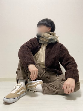 「improves（インプローブス）のアイテム（スラックス）」を使った、kasago/Instagramも見てねさん（メンズ・165cm）の冬コーディネート