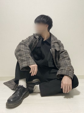 「CREARE -LINO-（クレアーレリノ）のアイテム（ステンカラーコート）」を使った、kasago/Instagramも見てねさん（メンズ・165cm）の冬コーディネート