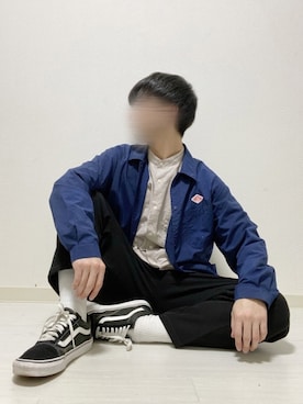 「DANTON（ダントン）のアイテム（ナイロンジャケット）」を使った、kasago/Instagramも見てねさん（メンズ・165cm）の冬コーディネート