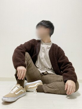 「improves（インプローブス）のアイテム（スラックス）」を使った、kasago/Instagramも見てねさん（メンズ・165cm）の冬コーディネート