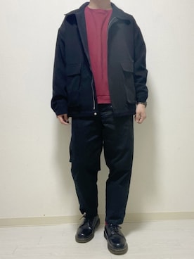 「CREARE -LINO-（クレアーレリノ）のアイテム（ブルゾン）」を使った、kasago/Instagramも見てねさん（メンズ・165cm）の春コーディネート