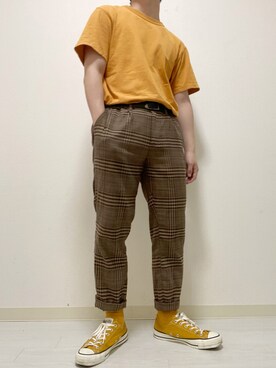 「improves（インプローブス）のアイテム（スラックス）」を使った、kasago/Instagramも見てねさん（メンズ・165cm）の春コーディネート