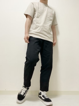 「NIDO（ニド）のアイテム（パンツ）」を使った、kasago/Instagramも見てねさん（メンズ・165cm）の夏コーディネート