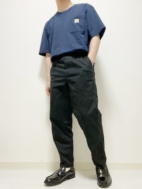 「carhartt」｜「アイテム（ローファー）」を使った、kasago/Instagramも見てねさん（メンズ・165cm）の夏コーディネート