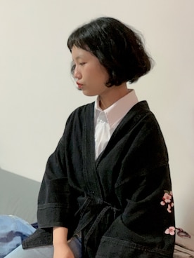 「Mo&Co.（モーアンドコー）のアイテム（ジャケット/アウター）」を使った、真紀Phoebeさん（レディース・161cm）の秋コーディネート