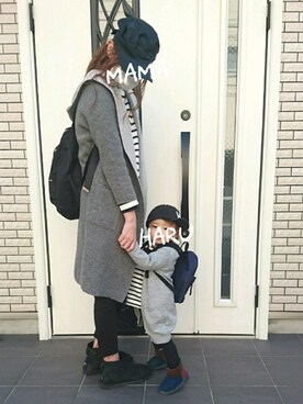 「NATURAL BEAUTY BASIC（ナチュラルビューティーベーシック）のアイテム」を使った、COCO♡HARU さん（キッズ・90cm）の冬コーディネート