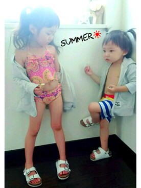 「Ruffle Butts （ラッフルバッツ）のアイテム」を使った、COCO♡HARU さん（キッズ・90cm）の夏コーディネート