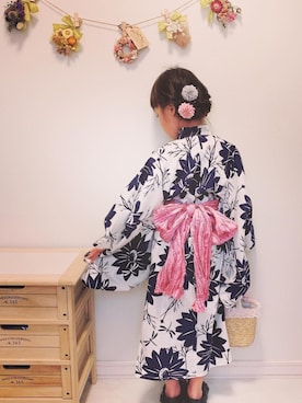 「浴衣コーデ」｜「アイテム（福袋/福箱）」を使った、COCO♡HARU さん（キッズ・104cm）の夏コーディネート