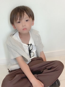 「5歳」｜「アイテム（スラックス）」を使った、COCO♡HARU さん（キッズ・110cm）の秋コーディネート