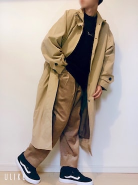「HARE（ハレ）のアイテム（その他アウター、ブラウン系）」を使った、tsunonoさん（メンズ・174cm）の冬コーディネート