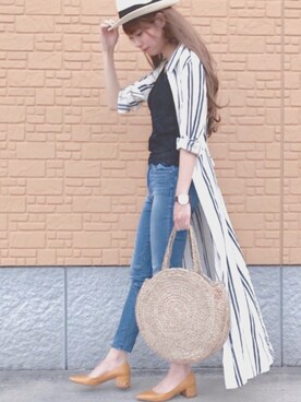 「レースタンク」｜「アイテム（シャツワンピース）」を使った、舞妓さん（レディース・160cm）の春コーディネート