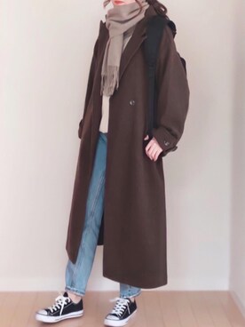 「Ambre Neige（アンブルネージュ）のアイテム（チェスターコート）」を使った、舞妓さん（レディース・160cm）の秋コーディネート