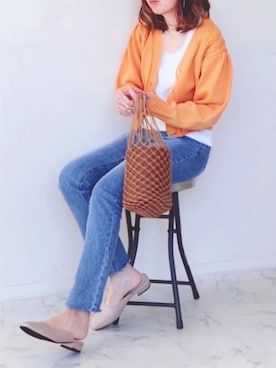 「ケーブルカーディガン」｜「アイテム（その他シューズ）」を使った、舞妓さん（レディース・160cm）の春コーディネート