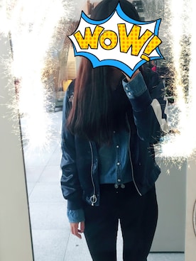 「Lily（リリイ）のアイテム（ブルゾン）」を使った、zmy赵梦瑶さん（レディース・163cm）の春コーディネート