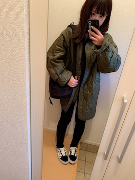 「キルティングコート」｜RENAさん（レディース・155cm）の冬コーディネート