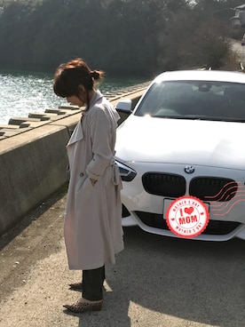 「初秋コーデ」｜「アイテム（トレンチコート）」を使った、レオンママさん（レディース・153cm）の春コーディネート