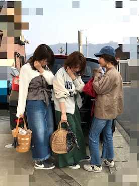 「URBAN RESEARCH（アーバンリサーチ）のアイテム（ノーカラージャケット）」を使った、レオンママさん（レディース・153cm）の春コーディネート