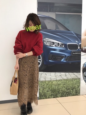 「Ameri（アメリ）のアイテム（スウェット）」を使った、レオンママさん（レディース・153cm）の春コーディネート