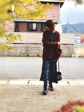 「a-jolie（アジョリー）のアイテム」を使った、レオンママさん（レディース・153cm）の冬コーディネート