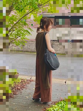 「H&M（エイチ・アンド・エム）のアイテム（かごバッグ）」を使った、レオンママさん（レディース・153cm）の夏コーディネート