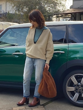 「Piedi Nudi（ピエディヌーディ）のアイテム」を使った、レオンママさん（レディース・153cm）の冬コーディネート